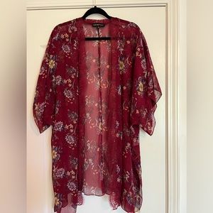 Floral Chiffon Loose Kimono Cardigan